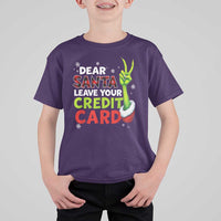 Funny Christmas T Shirt For Kid Dear Santa Leave Your Credit Card Red Plaid Pajamas - Wonder Print Shop