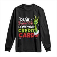Funny Christmas Long Sleeve Shirt Dear Santa Leave Your Credit Card Red Plaid Pajamas - Wonder Print Shop