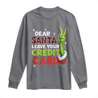Funny Christmas Long Sleeve Shirt Dear Santa Leave Your Credit Card Red Plaid Pajamas - Wonder Print Shop