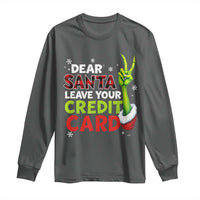 Funny Christmas Long Sleeve Shirt Dear Santa Leave Your Credit Card Red Plaid Pajamas - Wonder Print Shop