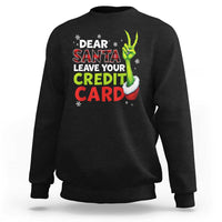 Funny Christmas Sweatshirt Dear Santa Leave Your Credit Card Red Plaid Pajamas - Wonder Print Shop