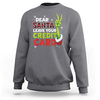 Funny Christmas Sweatshirt Dear Santa Leave Your Credit Card Red Plaid Pajamas - Wonder Print Shop