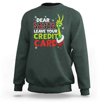 Funny Christmas Sweatshirt Dear Santa Leave Your Credit Card Red Plaid Pajamas - Wonder Print Shop