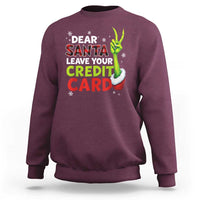 Funny Christmas Sweatshirt Dear Santa Leave Your Credit Card Red Plaid Pajamas - Wonder Print Shop