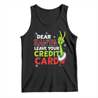 Funny Christmas Tank Top Dear Santa Leave Your Credit Card Red Plaid Pajamas - Wonder Print Shop