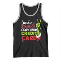 Funny Christmas Tank Top Dear Santa Leave Your Credit Card Red Plaid Pajamas - Wonder Print Shop