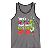 Funny Christmas Tank Top Dear Santa Leave Your Credit Card Red Plaid Pajamas - Wonder Print Shop