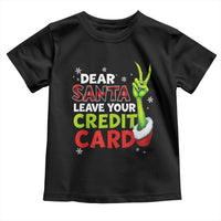 Funny Christmas Toddler T Shirt Dear Santa Leave Your Credit Card Red Plaid Pajamas - Wonder Print Shop