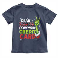 Funny Christmas Toddler T Shirt Dear Santa Leave Your Credit Card Red Plaid Pajamas - Wonder Print Shop