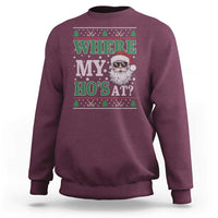 Where's My Ho At Matching Ugly Christmas Sweatshirt Santa Funny Couples - Wonder Print Shop