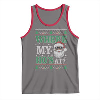 Where's My Ho At Matching Ugly Christmas Tank Top Santa Funny Couples - Wonder Print Shop