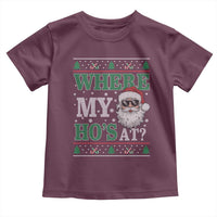 Where's My Ho At Matching Ugly Christmas Toddler T Shirt Santa Funny Couples - Wonder Print Shop