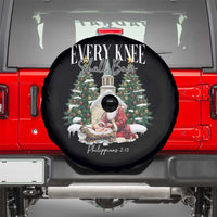 Every Knee Shall Bow Spare Tire Cover Nativity Scene Santa and Baby Jesus Christmas - Wonder Print Shop