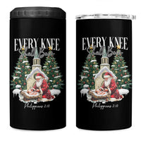 Every Knee Shall Bow 4 in 1 Can Cooler Tumbler Nativity Scene Santa and Baby Jesus Christmas - Wonder Print Shop