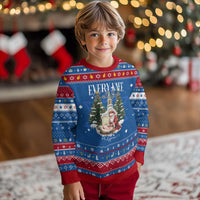 Every Knee Shall Bow Hanukkah Ugly Sweater Nativity Scene Santa and Baby Jesus Christmas - Wonder Print Shop