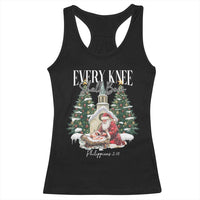 Every Knee Shall Bow Racerback Tank Top Nativity Scene Santa and Baby Jesus Christmas - Wonder Print Shop