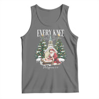 Every Knee Shall Bow Tank Top Nativity Scene Santa and Baby Jesus Christmas - Wonder Print Shop