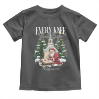 Every Knee Shall Bow Toddler T Shirt Nativity Scene Santa and Baby Jesus Christmas - Wonder Print Shop