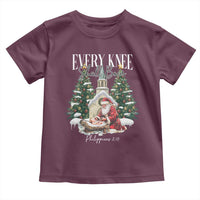 Every Knee Shall Bow Toddler T Shirt Nativity Scene Santa and Baby Jesus Christmas - Wonder Print Shop