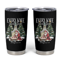 Every Knee Shall Bow Tumbler Cup Nativity Scene Santa and Baby Jesus Christmas - Wonder Print Shop