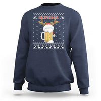 Christmas Couple Matching Sweatshirt Funny Winedeer Reinbeer Matching Ugly Sweaters Beer - Wonder Print Shop