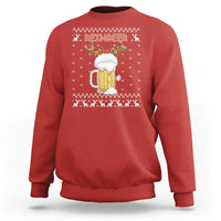 Christmas Couple Matching Sweatshirt Funny Winedeer Reinbeer Matching Ugly Sweaters Beer - Wonder Print Shop