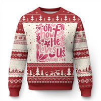 Oh how He Loves Us Ugly Christmas Sweater Boho Christian Valentine - Wonder Print Shop