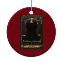 Tarot Card RBG Ceramic Ornament When Injustice Becomes Law Resistance Becomes Duty - Wonder Print Shop