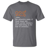 92 Percent Black Woman Power T Shirt The 92% African American Melanin Girls