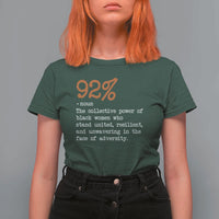 92 Percent Black Woman Power T Shirt For Women The 92% African American Melanin Girls