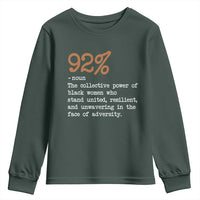 92 Percent Black Woman Power Youth Sweatshirt The 92% African American Melanin Girls