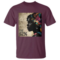 The 92% Black Women Power T Shirt 92 Percent Floral Melanin Girls