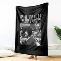 Power To The People Throw Blanket Black History Angela Davis Black Panther Party - Wonder Print Shop