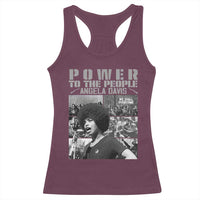 Power To The People Racerback Tank Top Black History Angela Davis Black Panther Party - Wonder Print Shop
