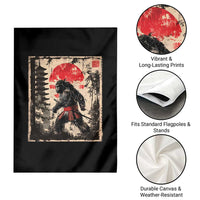 Samurai Bigfoot Garden Flag Japanese Vintage Sasquatch Graphic Ukiyo-e Art Funny - Wonder Print Shop