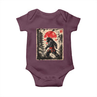 Samurai Bigfoot Baby Onesie Japanese Vintage Sasquatch Graphic Ukiyo-e Art Funny - Wonder Print Shop