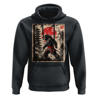 Samurai Bigfoot Hoodie Japanese Vintage Sasquatch Graphic Ukiyo-e Art Funny - Wonder Print Shop
