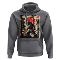 Samurai Bigfoot Hoodie Japanese Vintage Sasquatch Graphic Ukiyo-e Art Funny - Wonder Print Shop