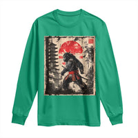 Samurai Bigfoot Long Sleeve Shirt Japanese Vintage Sasquatch Graphic Ukiyo-e Art Funny - Wonder Print Shop