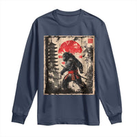Samurai Bigfoot Long Sleeve Shirt Japanese Vintage Sasquatch Graphic Ukiyo-e Art Funny - Wonder Print Shop