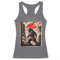 Samurai Bigfoot Racerback Tank Top Japanese Vintage Sasquatch Graphic Ukiyo-e Art Funny - Wonder Print Shop