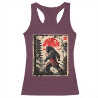 Samurai Bigfoot Racerback Tank Top Japanese Vintage Sasquatch Graphic Ukiyo-e Art Funny - Wonder Print Shop
