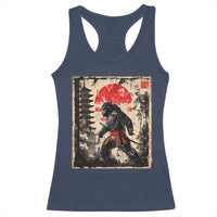 Samurai Bigfoot Racerback Tank Top Japanese Vintage Sasquatch Graphic Ukiyo-e Art Funny - Wonder Print Shop