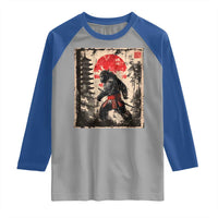 Samurai Bigfoot Raglan Shirt Japanese Vintage Sasquatch Graphic Ukiyo-e Art Funny - Wonder Print Shop