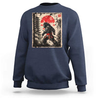 Samurai Bigfoot Sweatshirt Japanese Vintage Sasquatch Graphic Ukiyo-e Art Funny - Wonder Print Shop