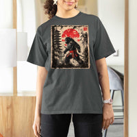 Samurai Bigfoot T Shirt For Women Japanese Vintage Sasquatch Graphic Ukiyo-e Art Funny - Wonder Print Shop