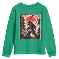 Samurai Bigfoot Youth Sweatshirt Japanese Vintage Sasquatch Graphic Ukiyo-e Art Funny - Wonder Print Shop