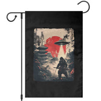 Samurai Bigfoot Garden Flag Funny Japanese Retro Vintage Sasquatch Graphic Ukiyo-e Art - Wonder Print Shop