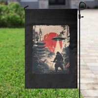 Samurai Bigfoot Garden Flag Funny Japanese Retro Vintage Sasquatch Graphic Ukiyo-e Art - Wonder Print Shop