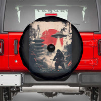 Samurai Bigfoot Spare Tire Cover Funny Japanese Retro Vintage Sasquatch Graphic Ukiyo-e Art - Wonder Print Shop